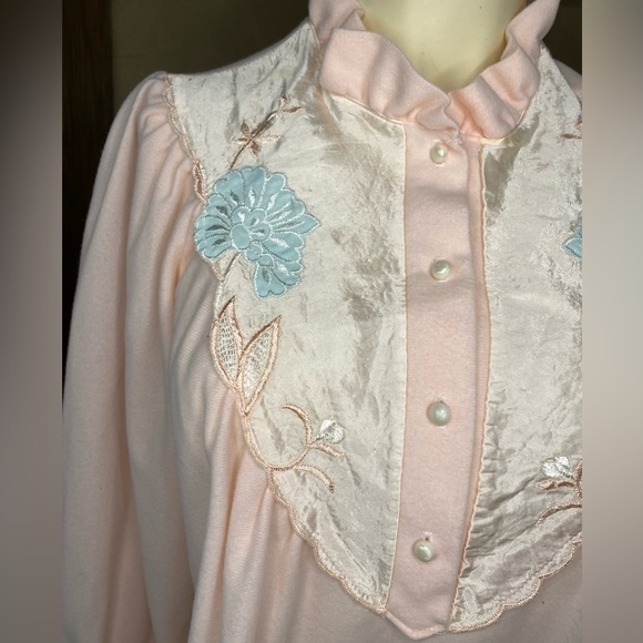 Vintage ILISE STEVENS pink cotton, satin feel pajama Nightgown Size women’s M - Picture 16 of 16